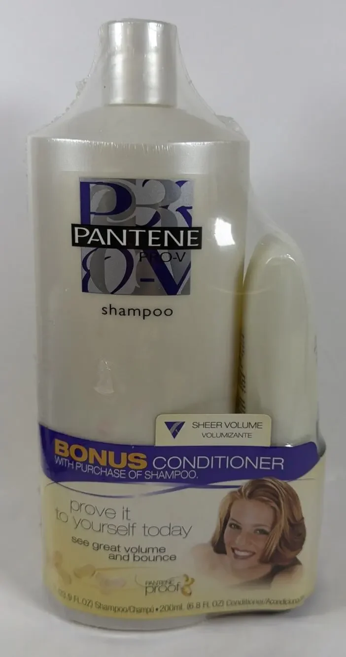 Pantene Pro-V Shampoo 33.9 Fl Oz Sheer Volume Volumizante 6.8 Fl Oz Conditioner